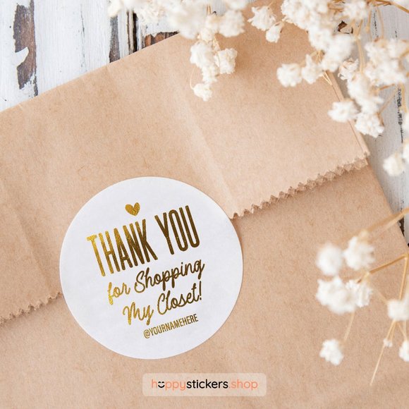 Thank You For Shopping My Closet! Stickers & Labels with your custom name - Picture 5 of 16
